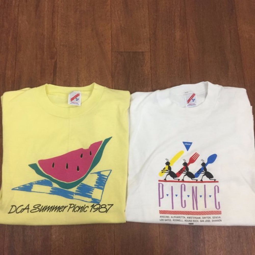 2 vintage 1987/1998 single stitch t shirts